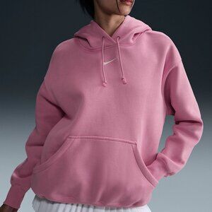New With Tag Nike Phoenix Fleece Womens Oversize Pullover Hoodie Pink size Small